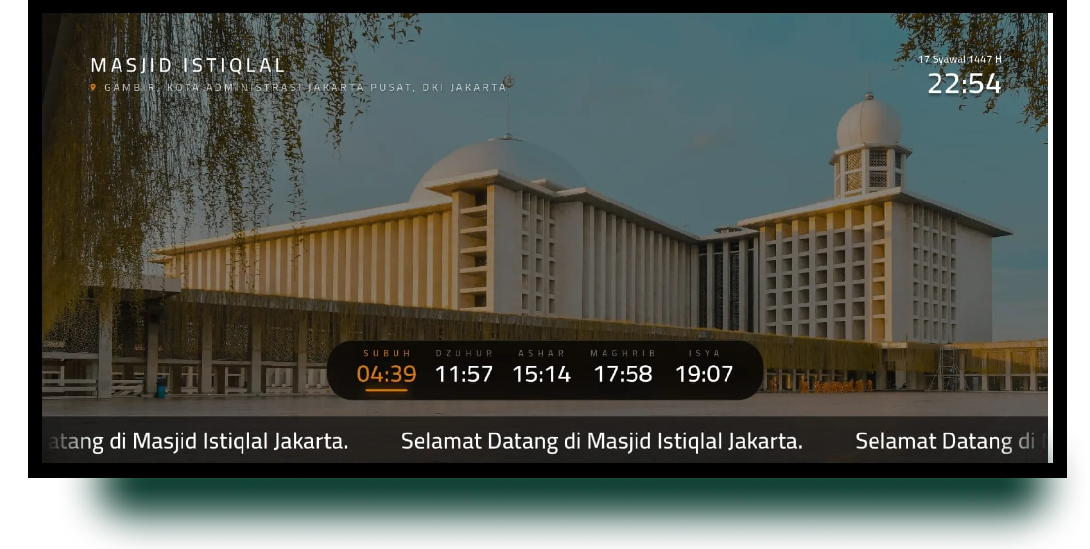 Tema Panorama Center - Interface TV Masjid