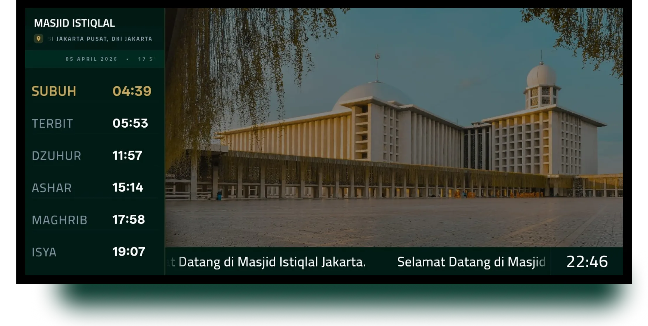 Tema Sidebar Zamrud - Interface TV Masjid